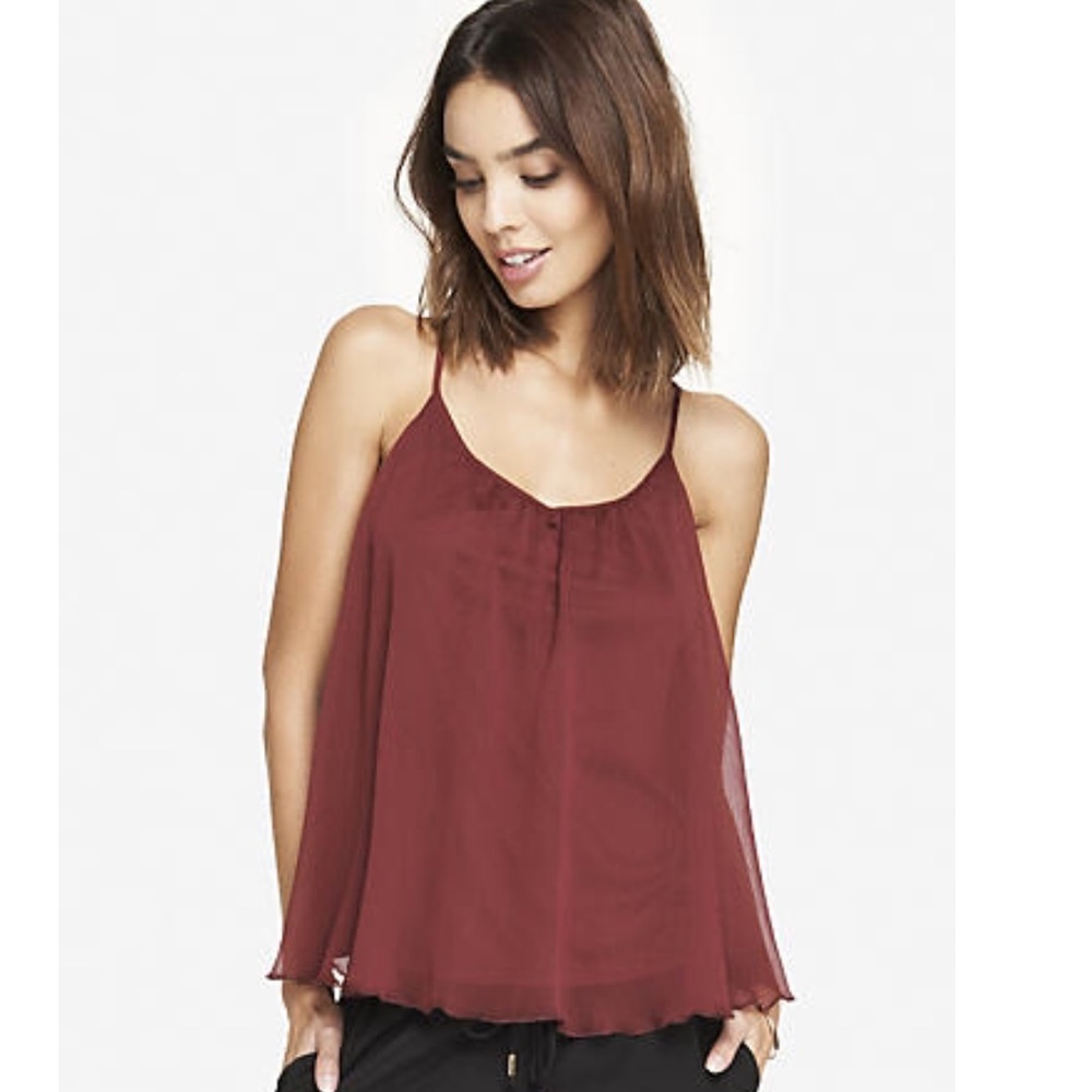 Express Maroon Trapeze Cami Top
